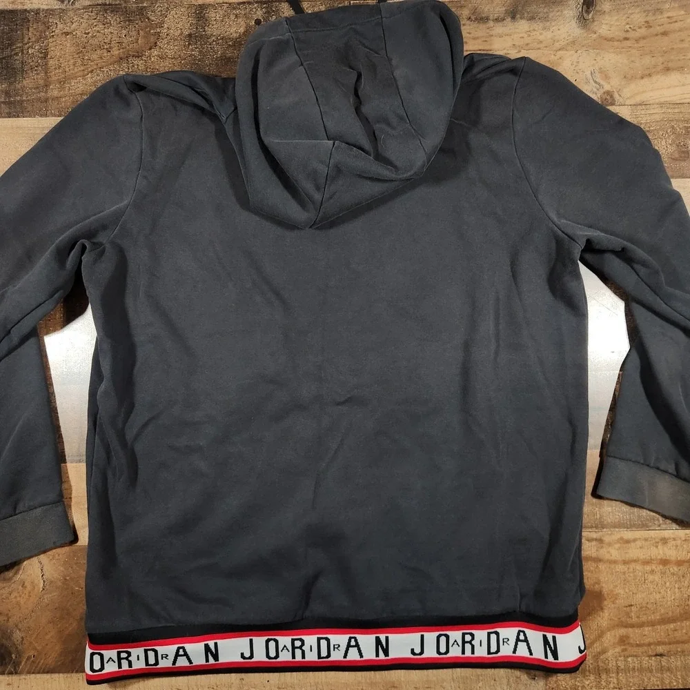 Vintage Nike Air Jordan Hoodie Sweatshirt Men XL Black Jumpman Pullover Monogram